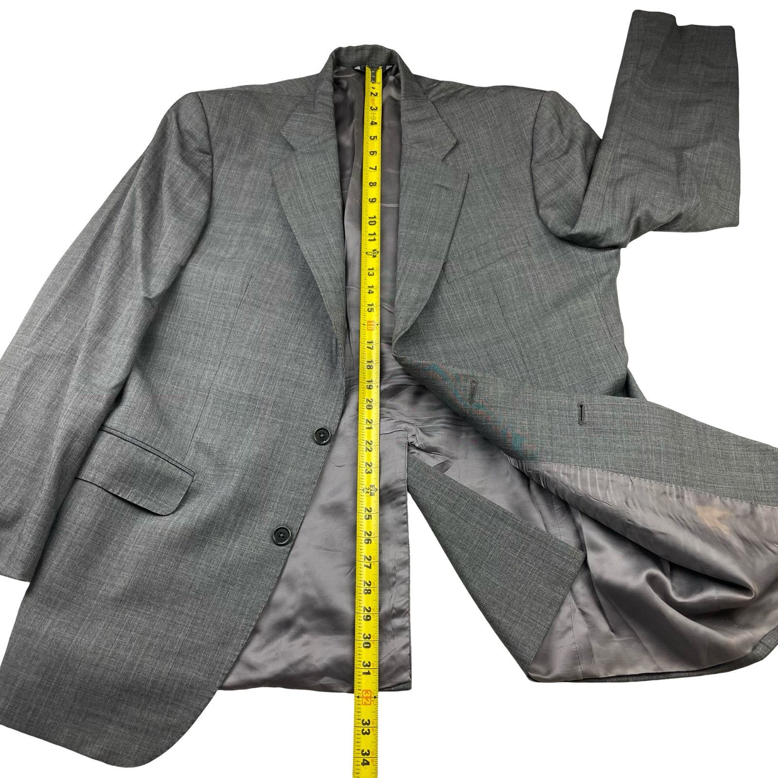 Brooks Brothers Brooks Brothers Men’s 100% Wool 2-Button Suit Gray Plaid • I Size 44L - 11 Thumbnail