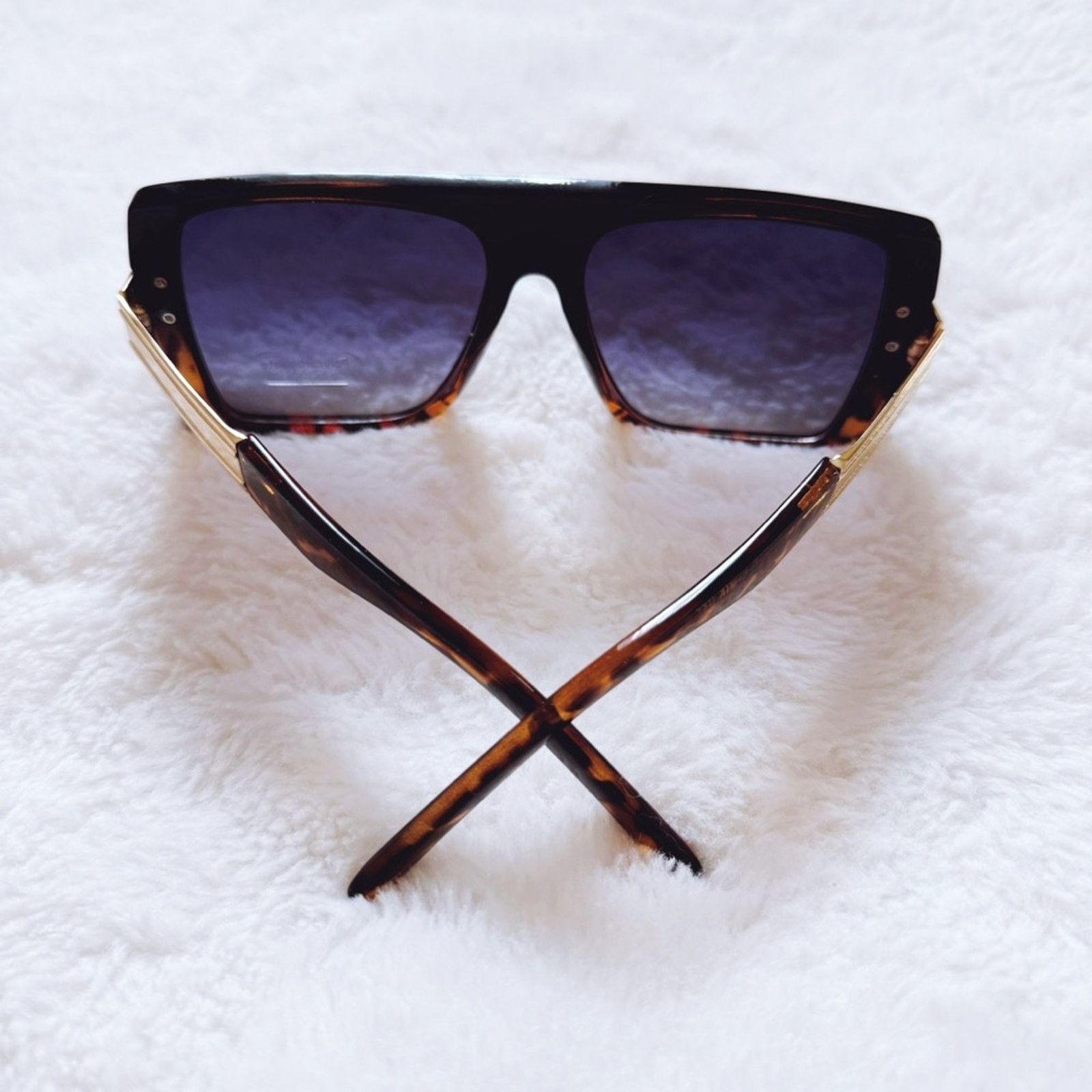 Other Inez Tortoise Brown Oversized Square Sunglasses Size ONE SIZE - 8 Thumbnail