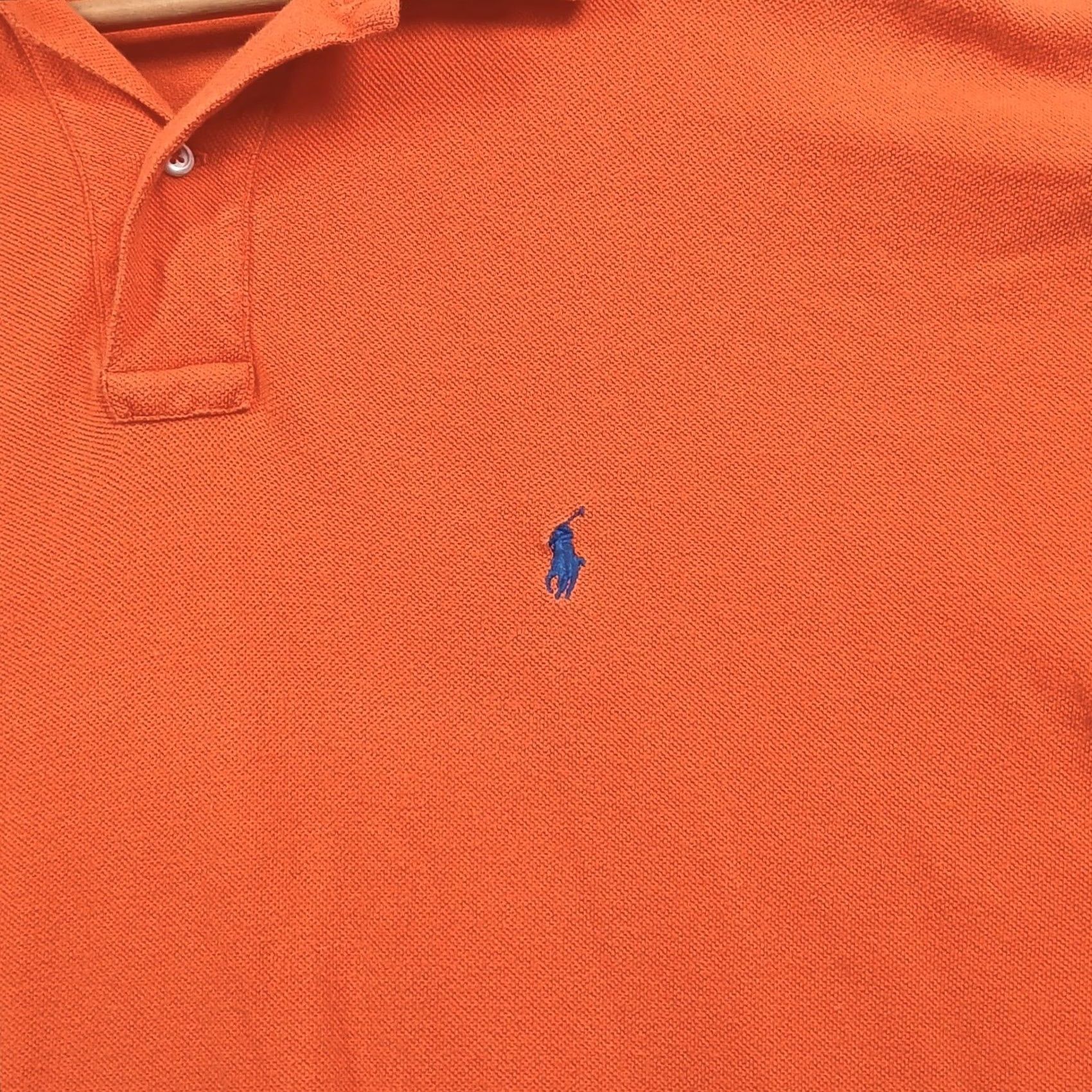 Polo Ralph Lauren Polo Ralph Lauren Polo Shirt XL Classic Fit 100% Cotton Orange Blue Pony EUC Mens Shirt Size US XL / EU 56 / 4 - 4 Thumbnail