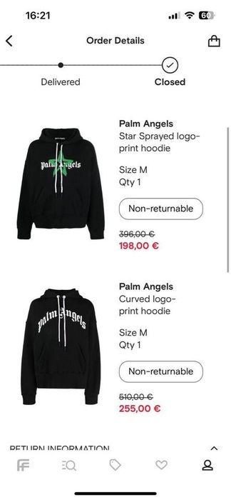 Palm Angels Palm Angels curved logo-print hoodie
