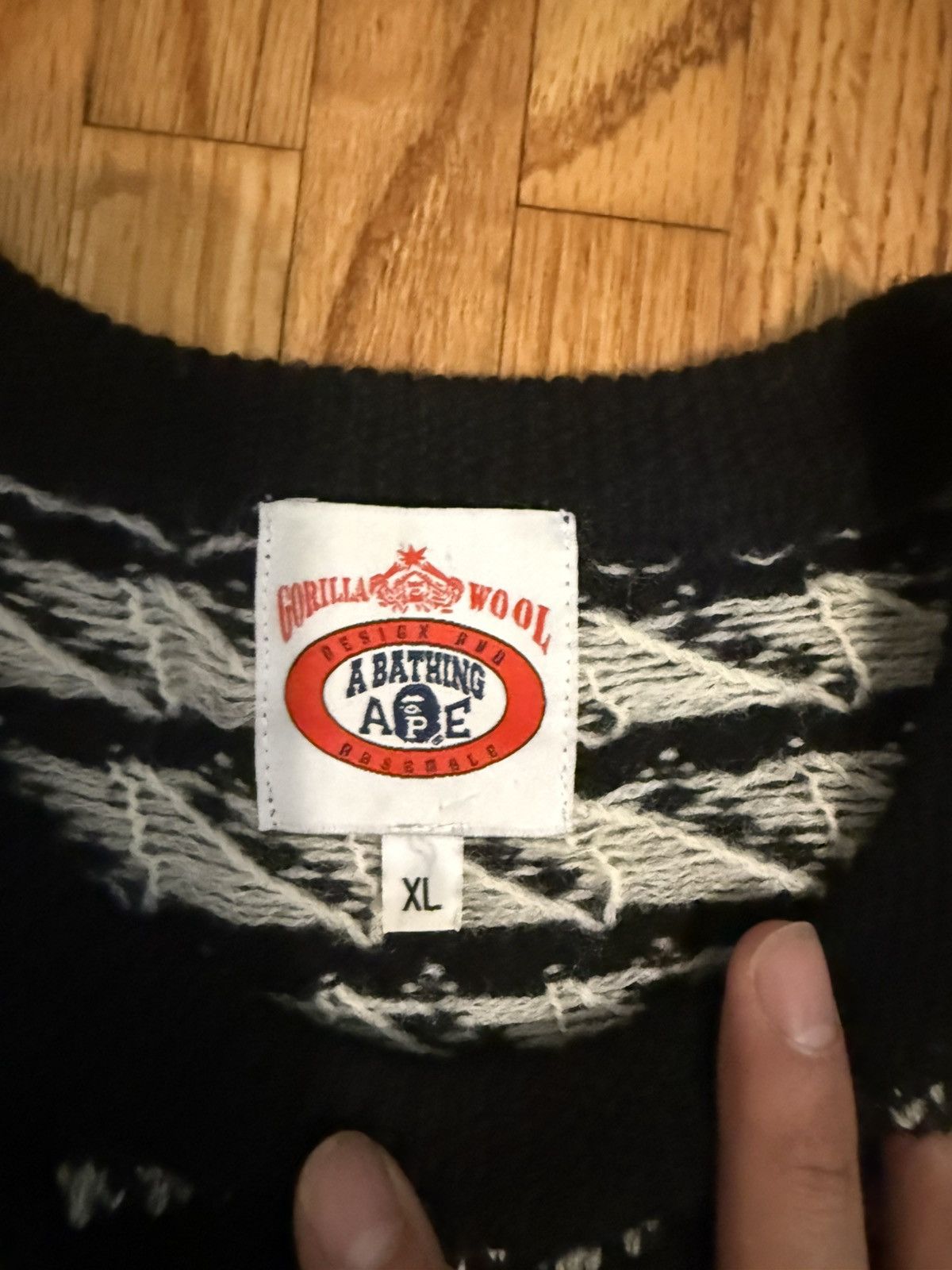 Bape BAPE WOOL BLACK AND WHITE Size US XL / EU 56 / 4 - 2 Thumbnail