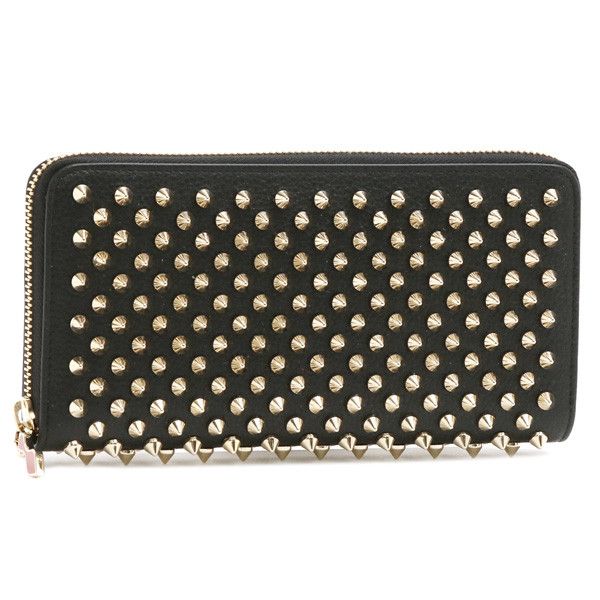Christian Louboutin W Panettone Wallet Round Zipper Long Wallet Black Gold