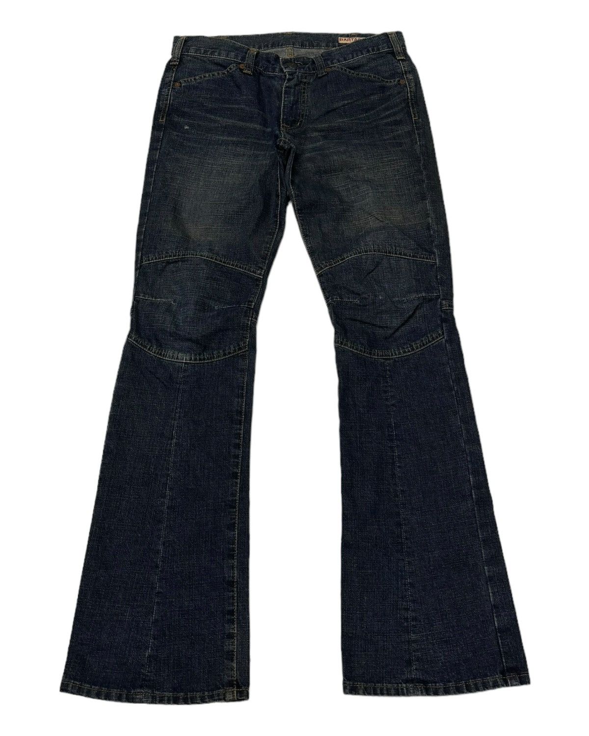 If Six Was Nine VINTAGE BARTACK PATCHWORK FLARE DENIM JEANS Size US 31 - 1 Thumbnail