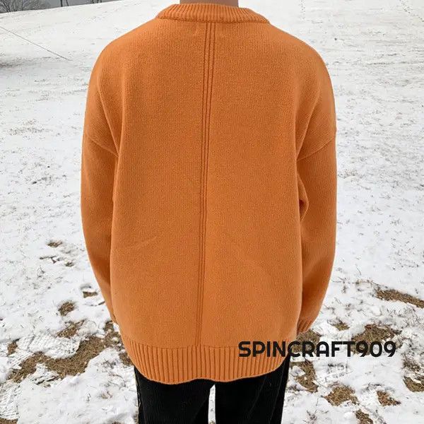 VIBE Orange Knit Sweater Size US L / EU 52-54 / 3 - 3 Thumbnail