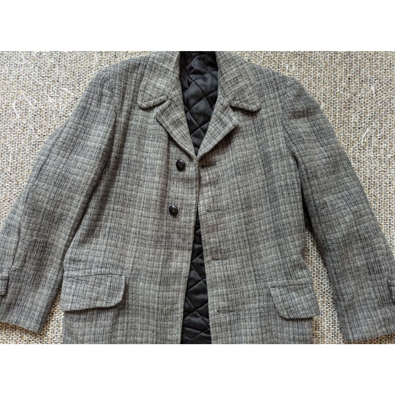 Vintage VINTAGE overcoat jacket Mens 36-38 gray wool mohair blend 1950s Heathered 3/4 length coat Size US S / EU 44-46 / 1 - 4 Thumbnail