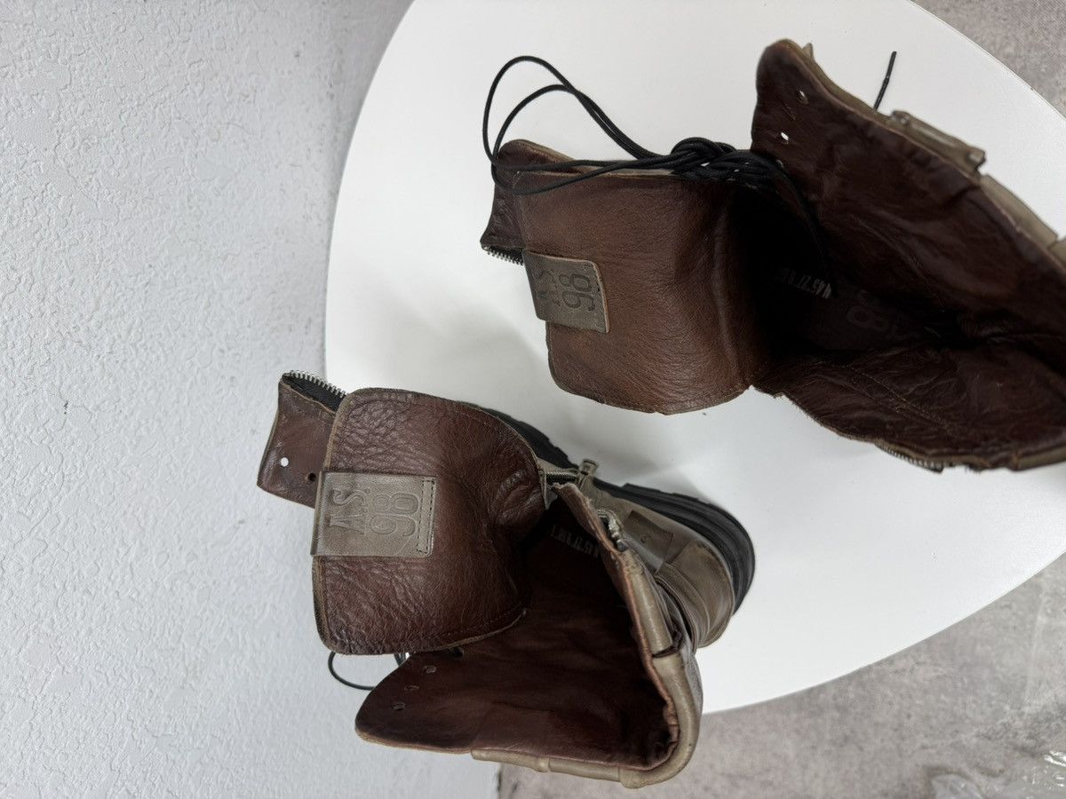 If Six Was Nine AS 98 Vibe Artisan Brown Leather Side Zip Ankle Biker Boots Size US 7.5 / EU 40-41 - 17 Thumbnail