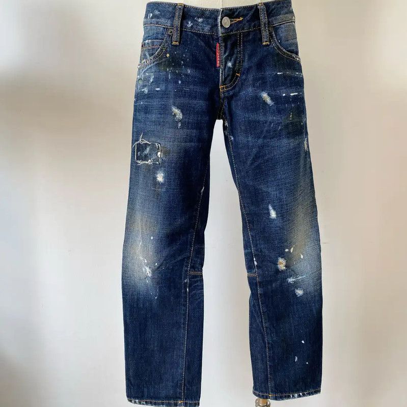 DSQUARED2 L Size Blue Cotton Casual Pants 0089