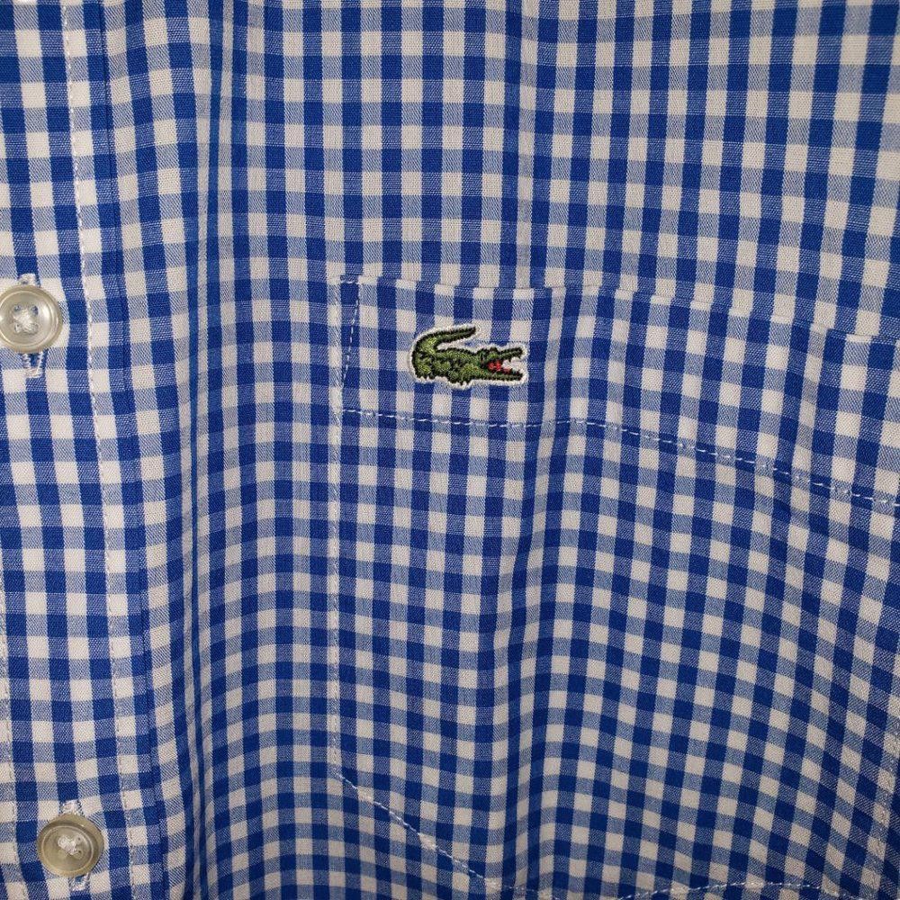 Lacoste CT105 Lacoste Men's Blue & White Checkered Shirt Size US L / EU 52-54 / 3 - 2 Thumbnail