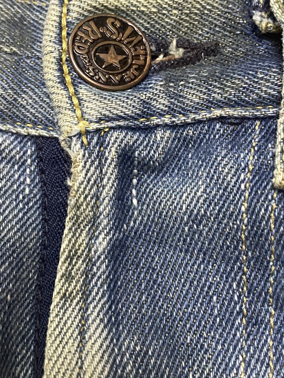 Levi's Made & Crafted Vintage Levis Mud Wash Star Button Distressed Slim Jeans Size US 32 / EU 48 - 7 Thumbnail