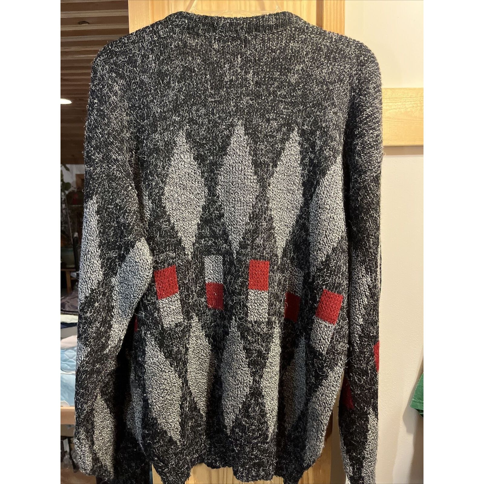 Other Scandia Vintage Small Gray Red Argyle LS Acrylic Sweater Size S / US 4 / IT 40 - 11 Thumbnail