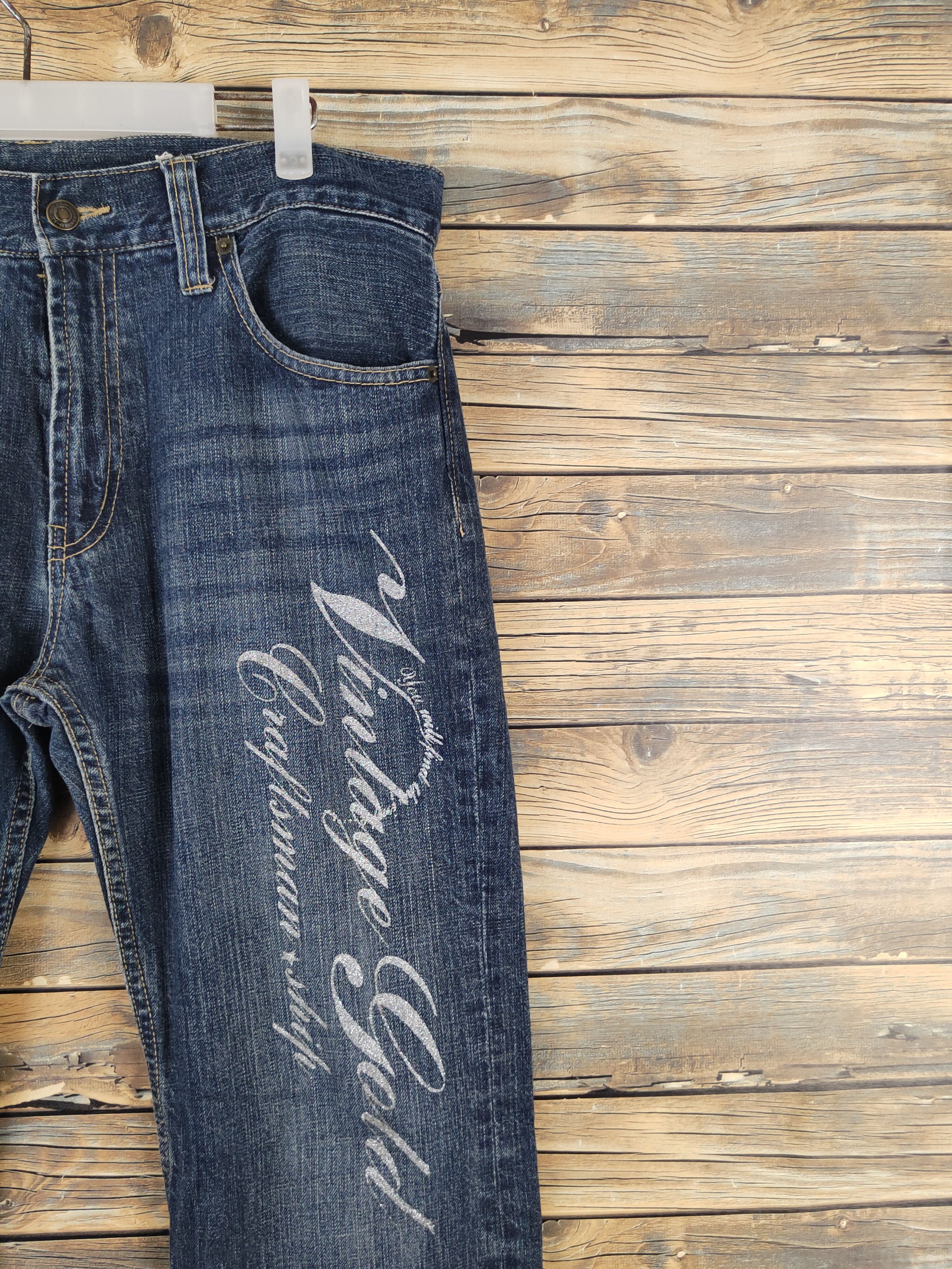 Japanese Brand Japanese Brand Dark Blue Distressed Ripped Jeans #W1397 Size US 34 / EU 50 - 6 Thumbnail