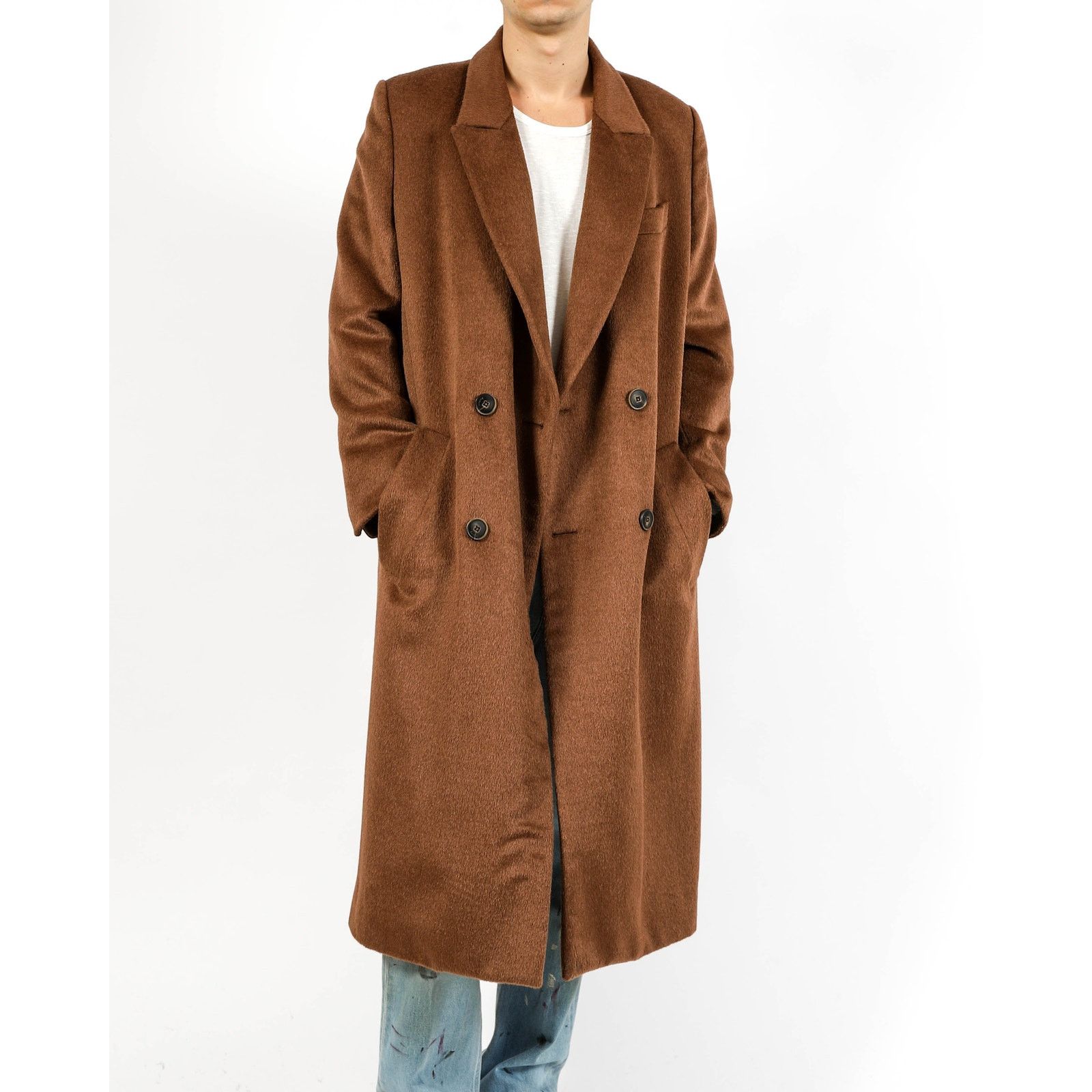 Berluti FW16 Double Breasted Coat in Brown Mohair Size US M / EU 48-50 / 2 - 3 Thumbnail