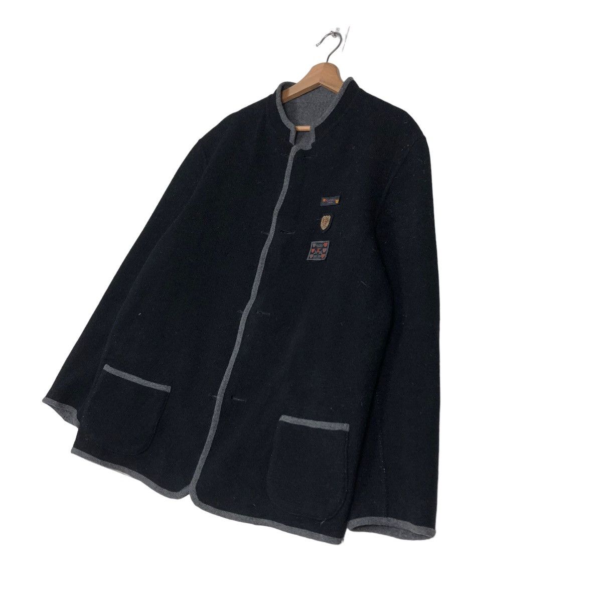 Japanese Brand 🔥Vintage Wool Work Jacket Button Karl Helmut Big Logo Size US M / EU 48-50 / 2 - 2 Thumbnail