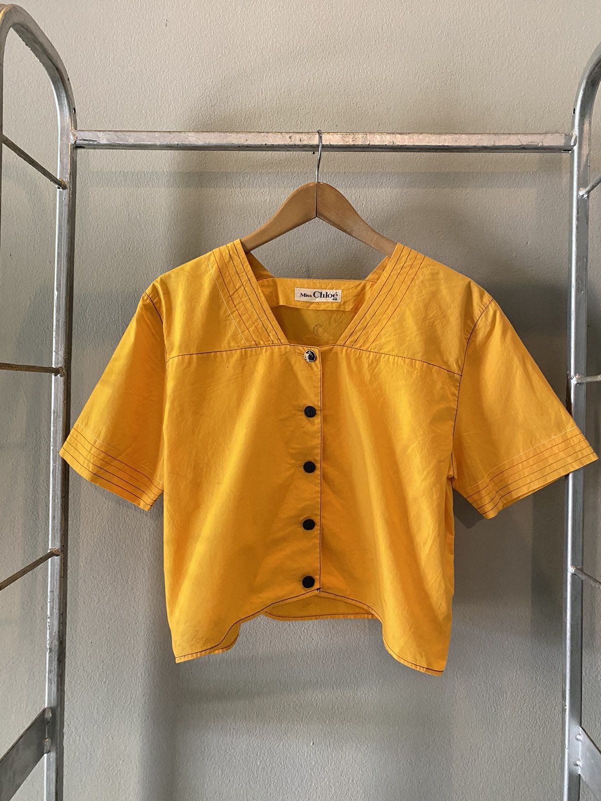 Chloe Chloé Vintage Vibrant Yellow Button-Up Top Size S / US 4 / IT 40 - 1 Thumbnail