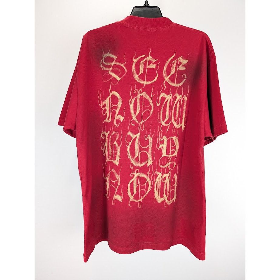 Balenciaga o1rshd1 Heavy Metal T-Shirt in Red Size US M / EU 48-50 / 2 - 10 Thumbnail