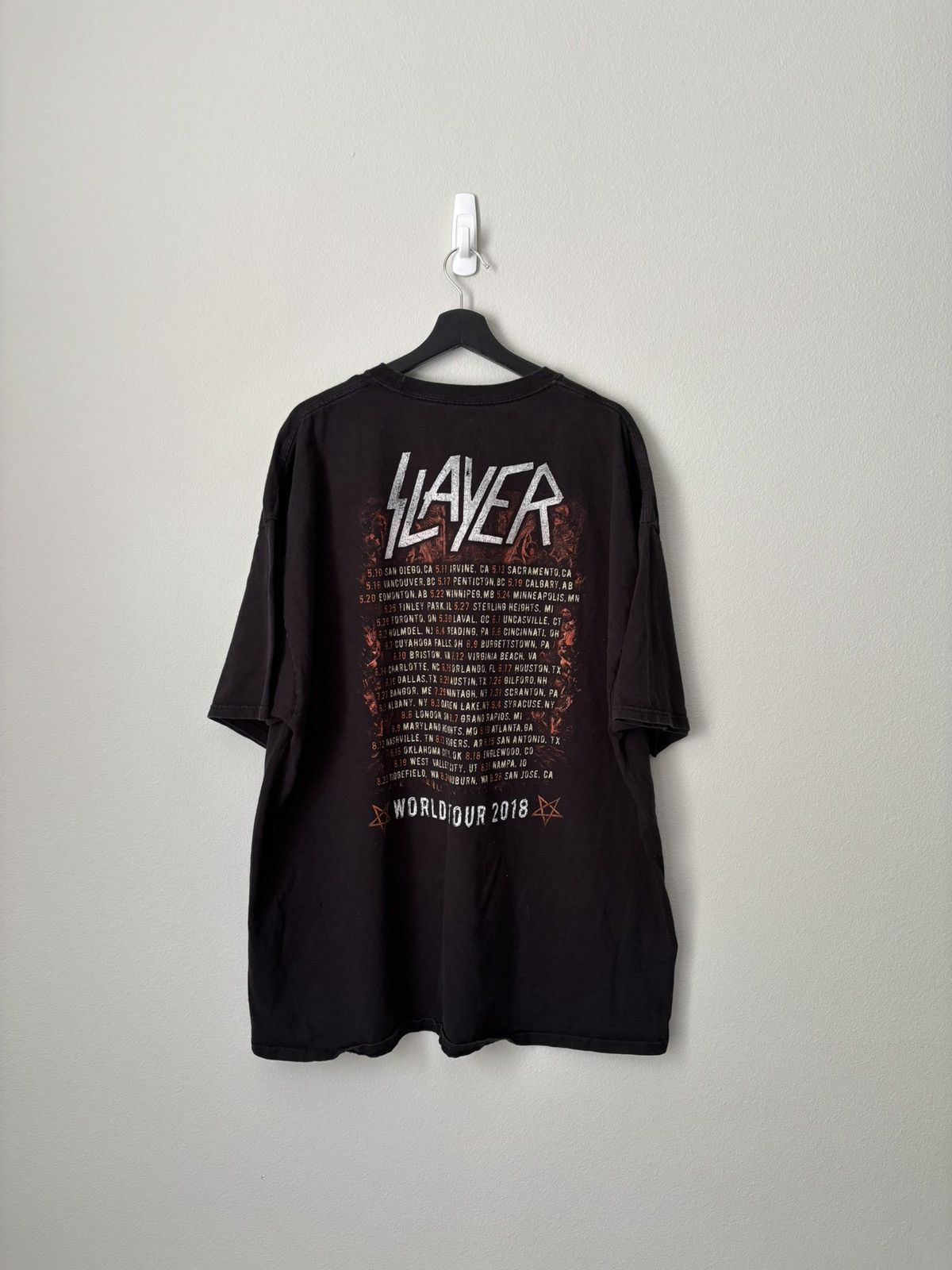 Vintage 2018 Slayer World Tour Tee 3XL Size US XXL / EU 58 / 5 - 5 Thumbnail