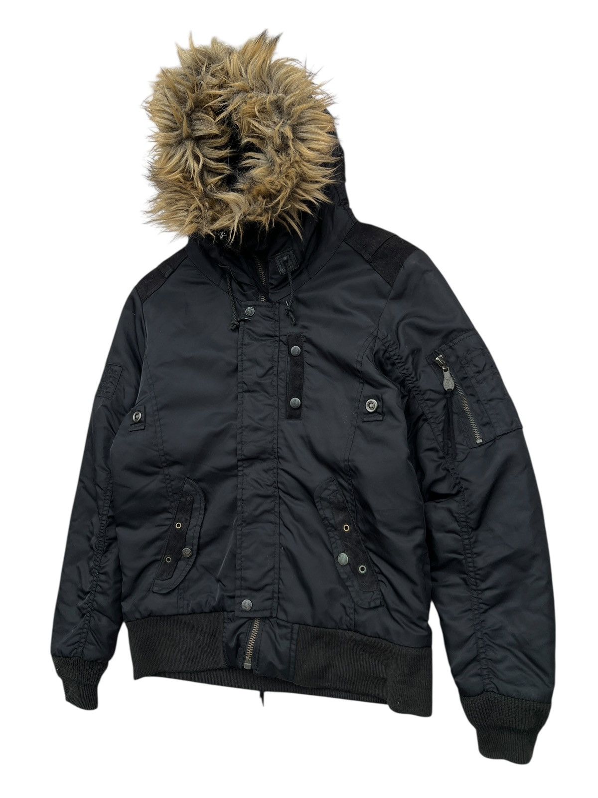 Japanese Brand Midas Gothic Japan Multipocket Fur Black Zipper Jacket Size US S / EU 44-46 / 1 - 3 Thumbnail