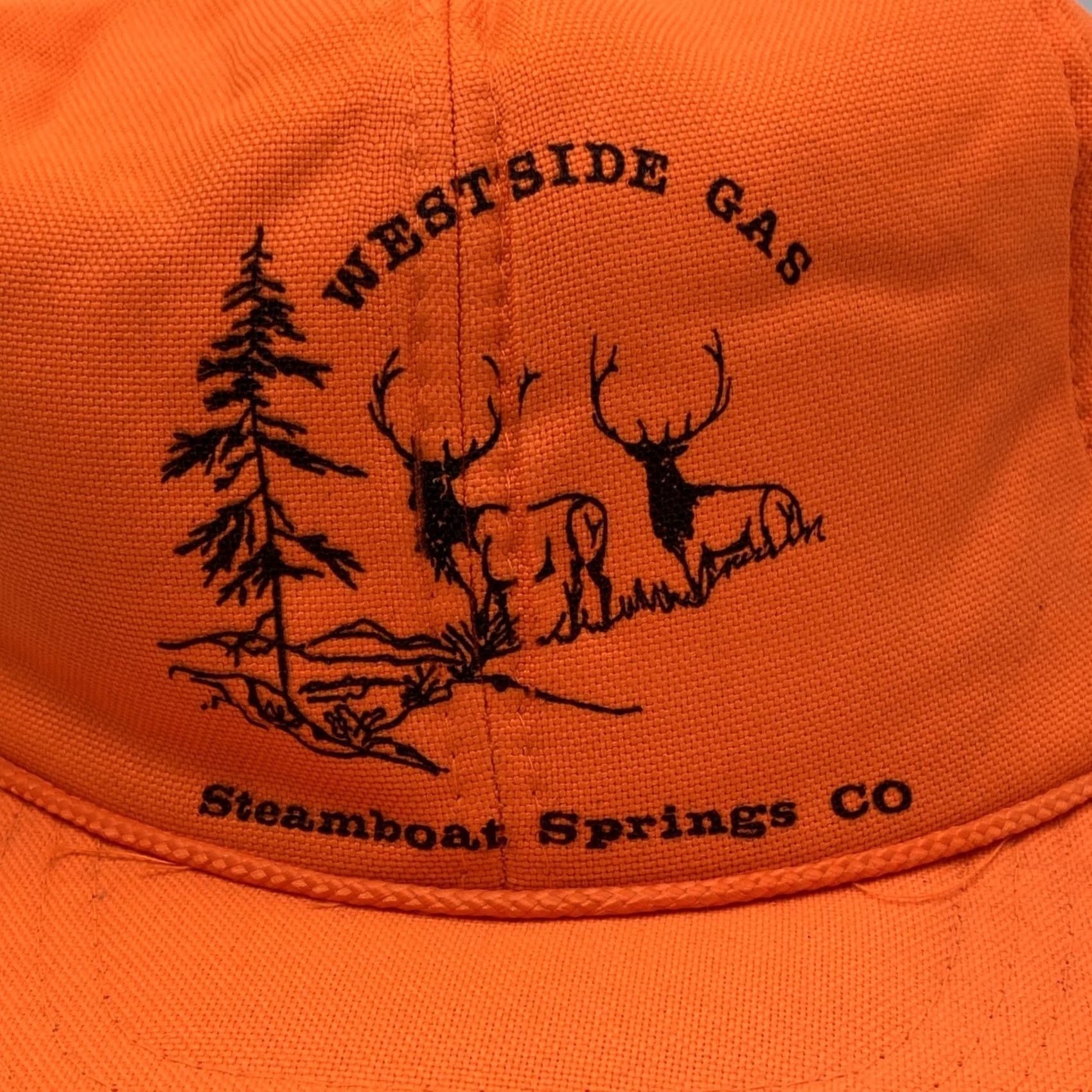 GAS Blaze Orange Ear Flap Hunting Hat - Vintage Safesport Trap Size 44L - 2 Thumbnail