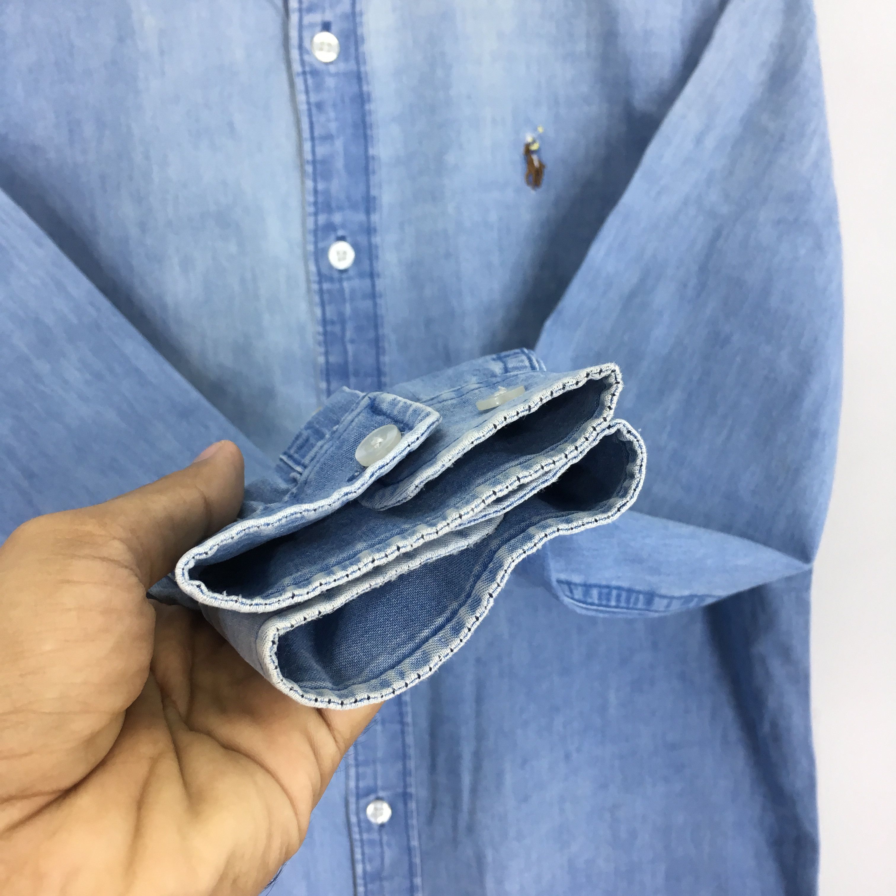 Polo Ralph Lauren Vintage Polo Ralph Lauren Denim Polo Pony Jeans Shirt Size US M / EU 48-50 / 2 - 9 Thumbnail