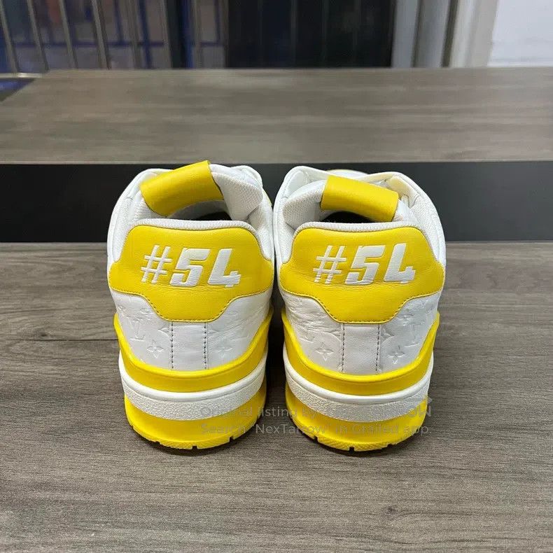 Louis Vuitton Louis Vuitton Trainer white and yellow relief shoes Size US 7.5 / EU 40-41 - 5 Thumbnail