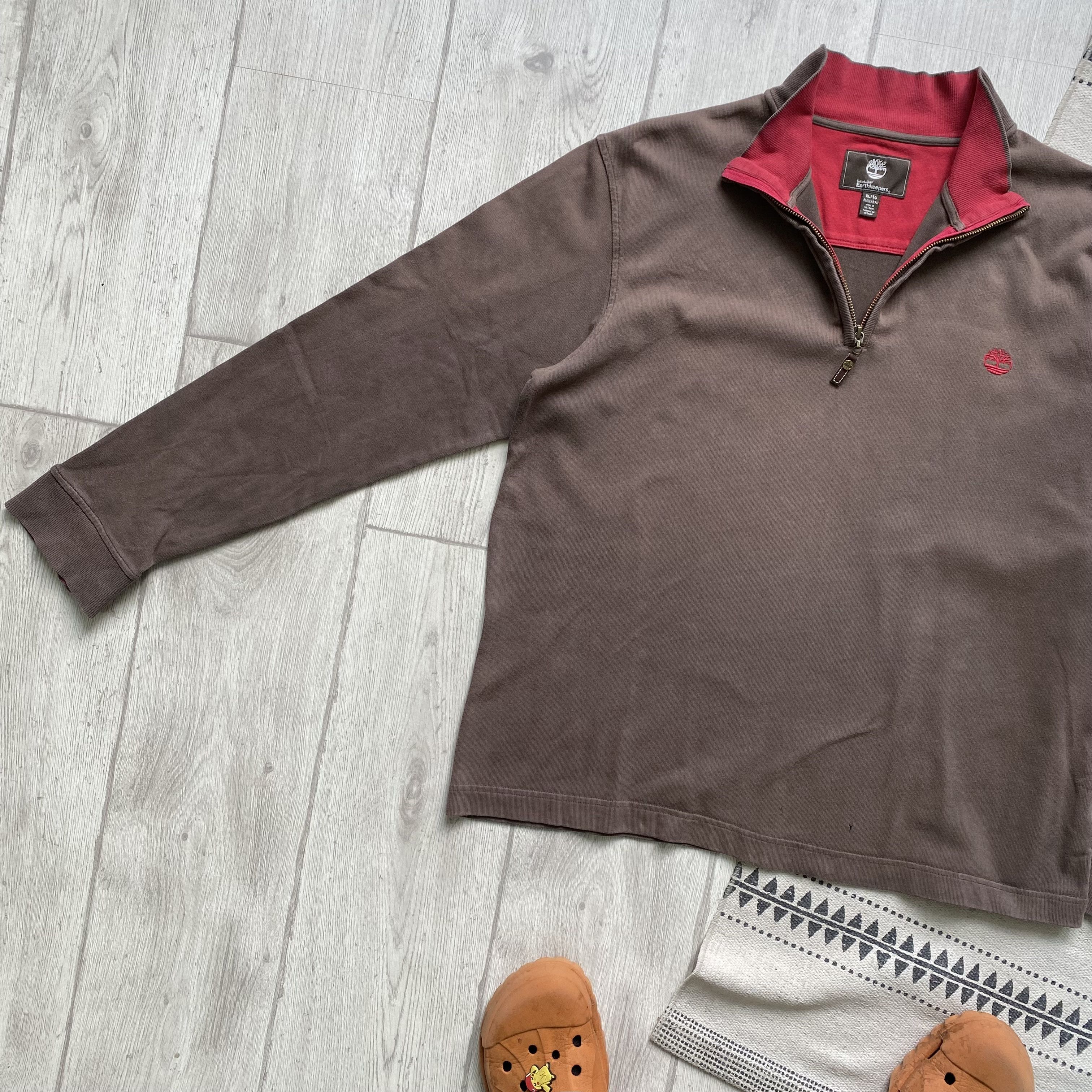 Timberland Vintage FADED Timberland half zip sweater light sweatshirt Size US XL / EU 56 / 4 - 7 Thumbnail
