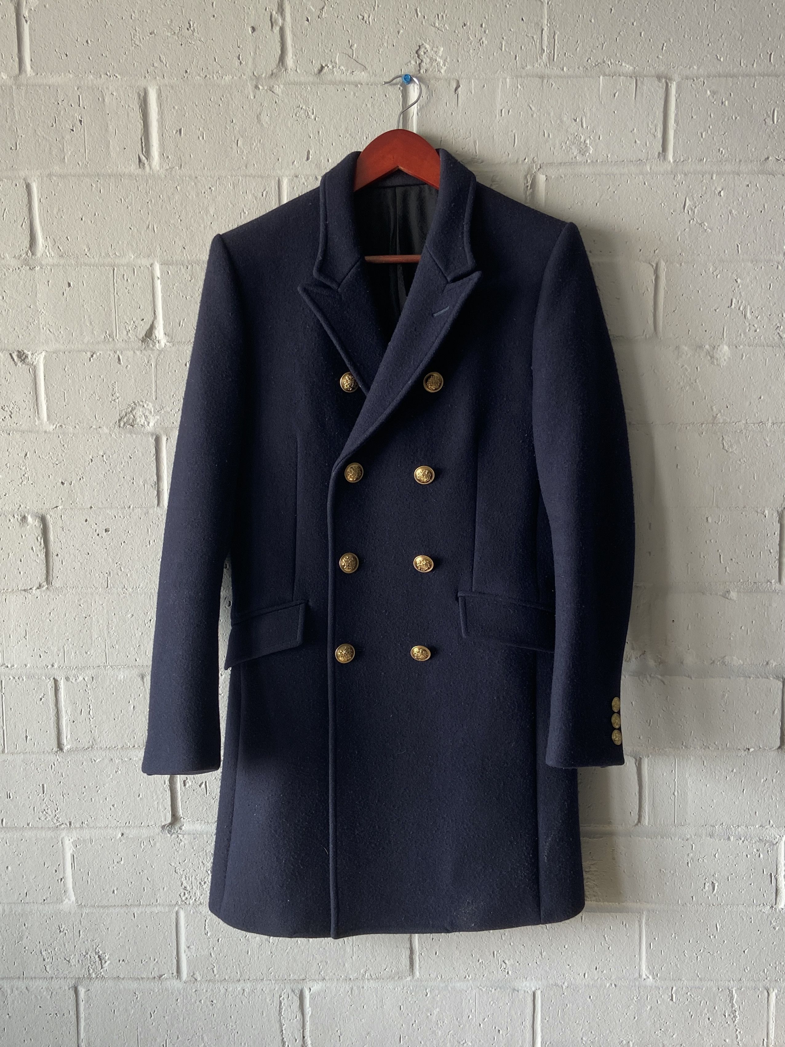 Shellac Shellac Navy Double Breasted Coat With Gold Buttons Size US S / EU 44-46 / 1 - 1 Thumbnail
