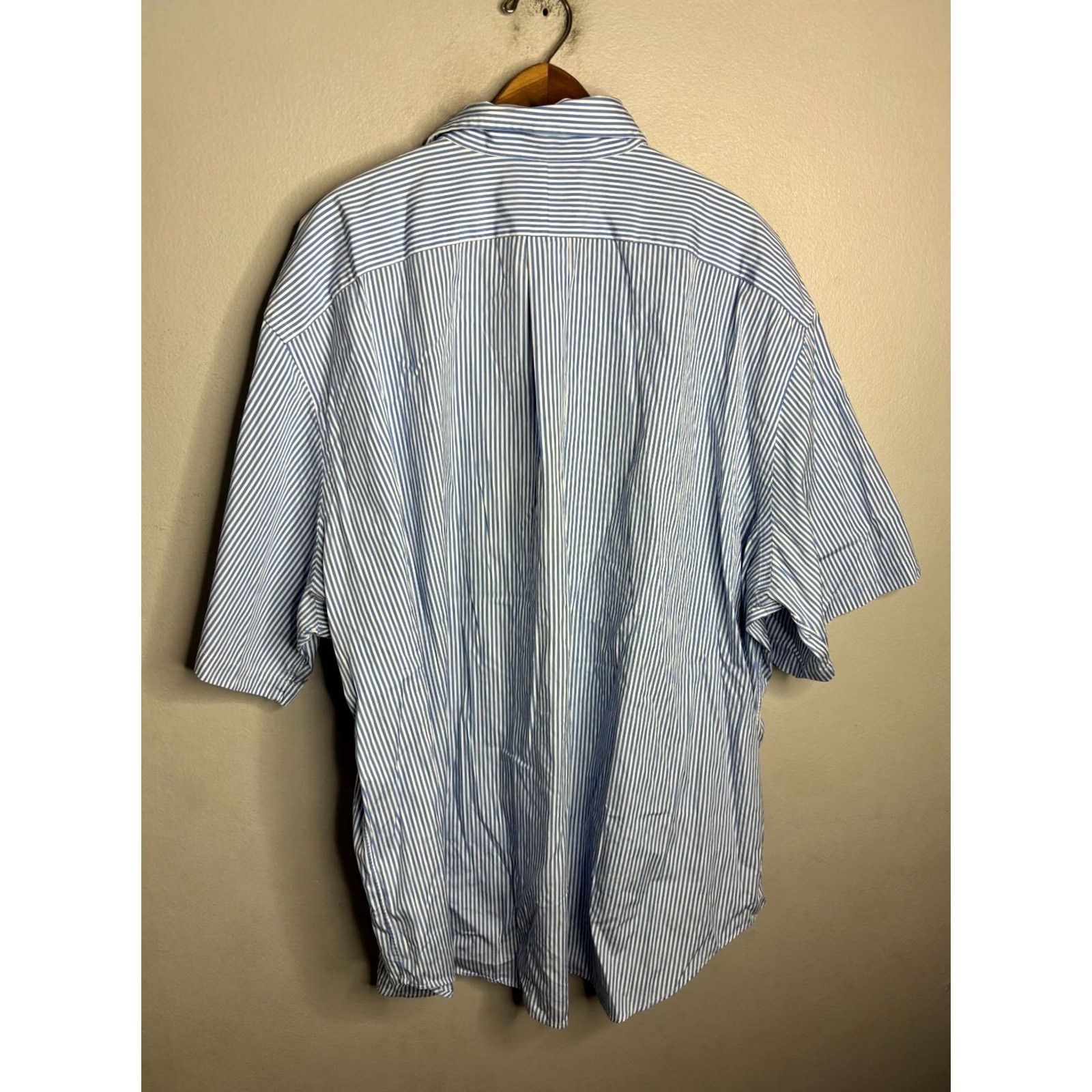Polo Ralph Lauren Ralph Lauren Shirt Mens 3XB Big Tall Striped Pony Button Up Short Sleeve Blue Size US XXL / EU 58 / 5 - 5 Thumbnail