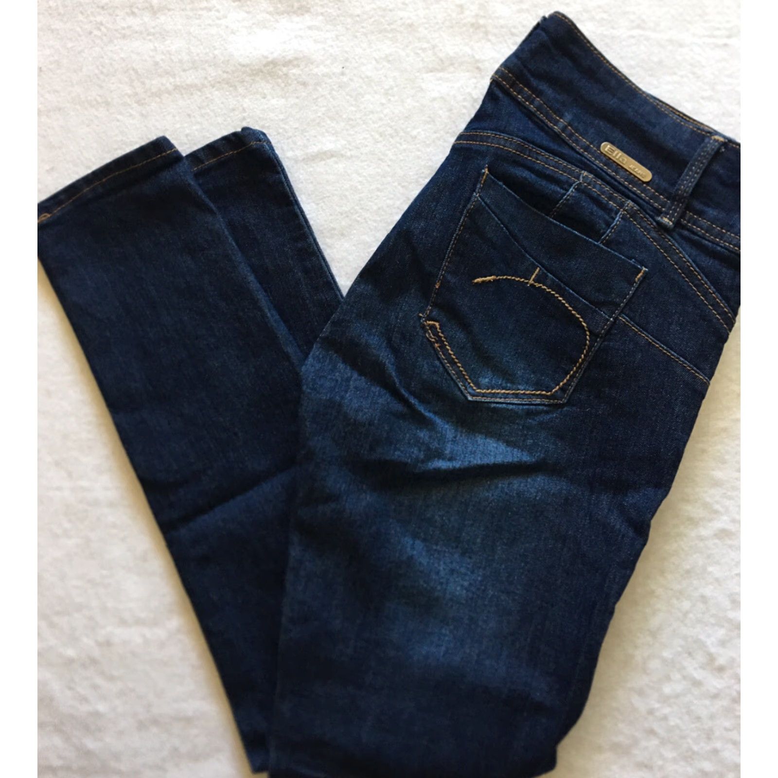Vintage Ella Jeans Jeans Women’s Size 5 High Waist Dark Wash Slim Ankle 5 Pocket Blue Cotton Blend Denim Womens Size 26" / US 2 / IT 38 - 7 Thumbnail