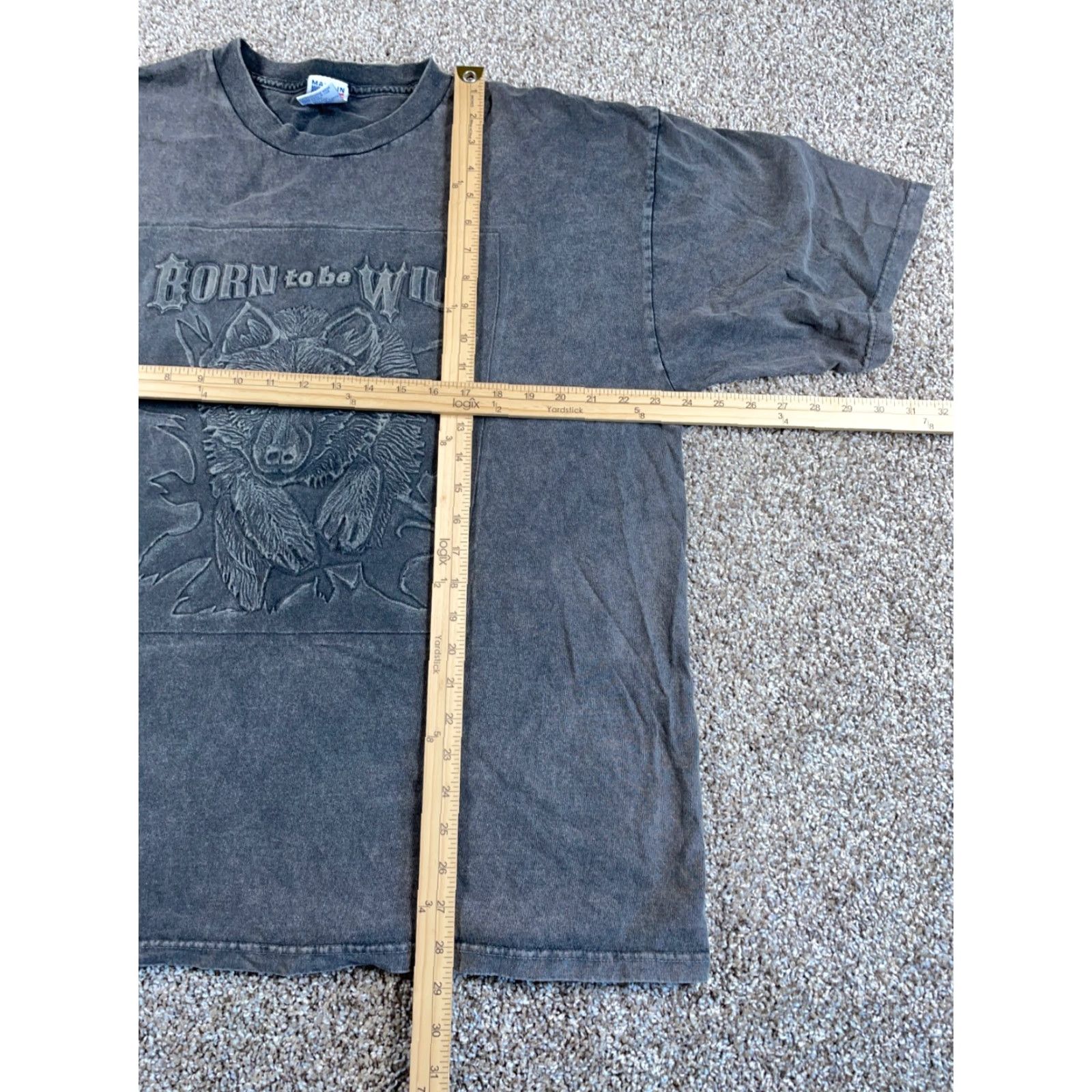 Vintage VINTAGE Wolf Born to Be Wild Graphic T-Shirt Adult XL Gray 90s Biker Mens USA Made Size US XL / EU 56 / 4 - 5 Thumbnail