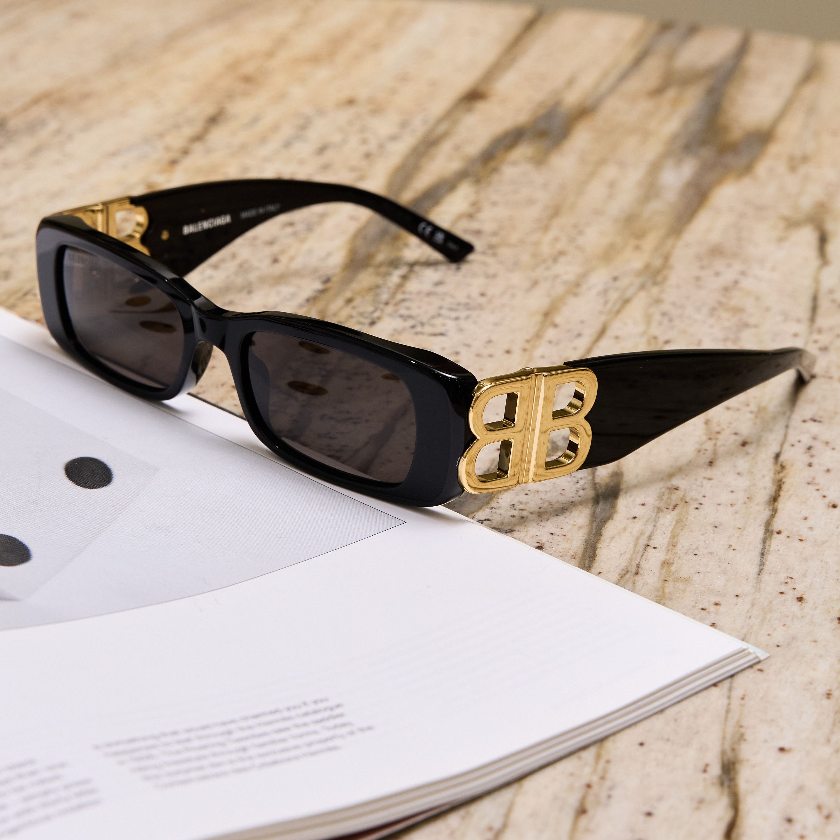 Balenciaga NEW Balenciaga BB0095S Black Logo Sunglasses