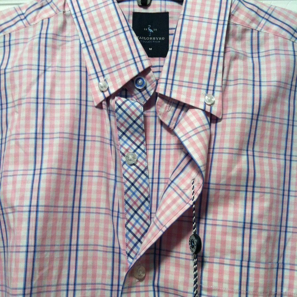 Tailorbyrd TAILORBYRD MENS NEW PINK 100%COTTON CASUAL SHIRT SIZE: M Size US M / EU 48-50 / 2 - 4 Thumbnail