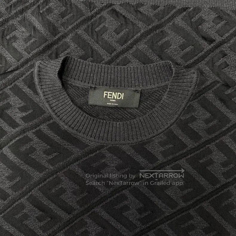 Fendi Fendi Double F Print Black Knit Sweater. Size US L / EU 52-54 / 3 - 3 Thumbnail