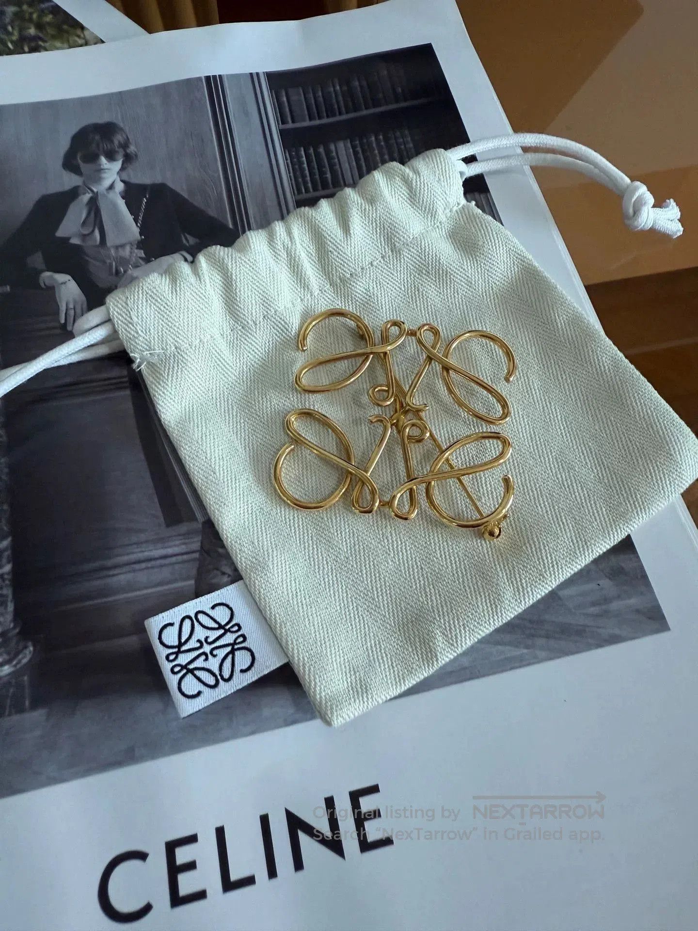 Loewe Loewe Anagram Gold Brooch. Size ONE SIZE - 2 Thumbnail