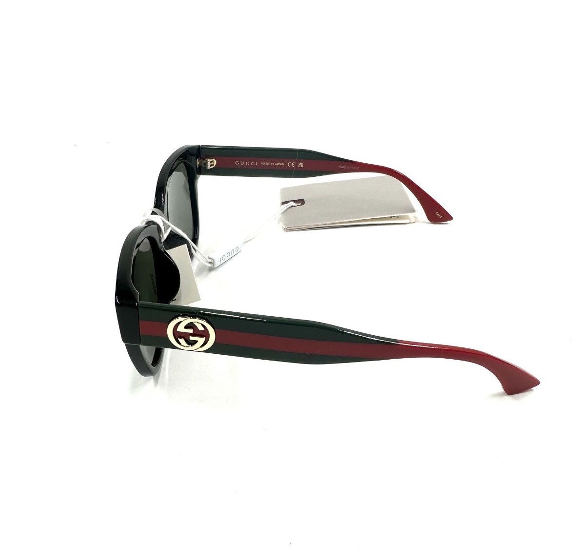 Gucci Gucci Red-Green Stripe Wide Temple Sunglasses K12 Size ONE SIZE - 4 Thumbnail