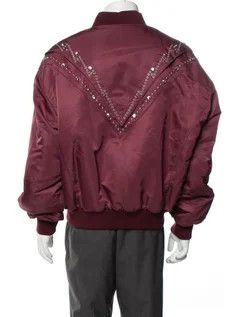 Celine o1bcso1str0925 Embroidered Bomber Jacket in Burgandy Size US M / EU 48-50 / 2 - 4 Thumbnail