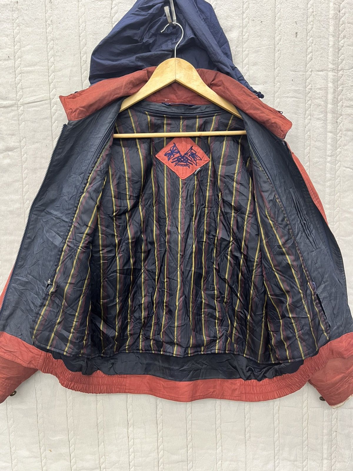 Burberry × Vintage VTG BURBERRY BOMBER JACKET HIDDEN HOODIE Size US M / EU 48-50 / 2 - 13 Thumbnail
