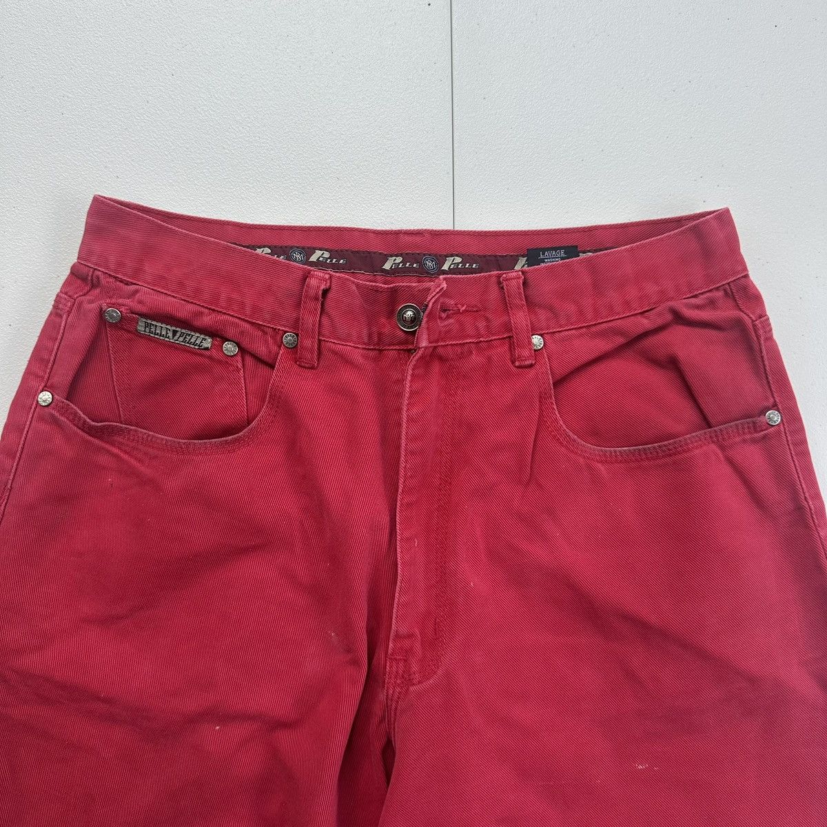 Pelle Pelle Red Vintage Baggy Pelle Pelle Embroidered Jeans Size US 34 / EU 50 - 2 Thumbnail