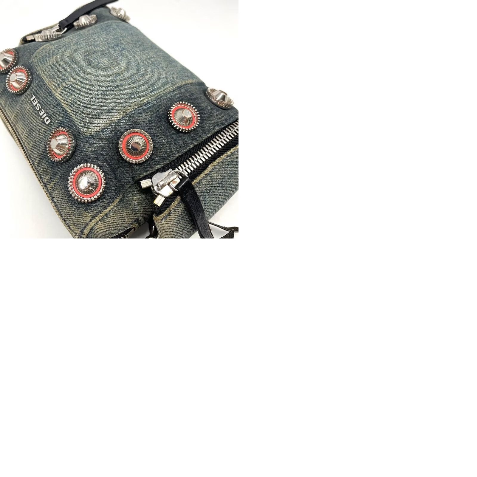 Diesel Diesel Indigo Denim Studded Chain Womens Clutch Bag Shoulder - Size ONE SIZE - 9 Thumbnail