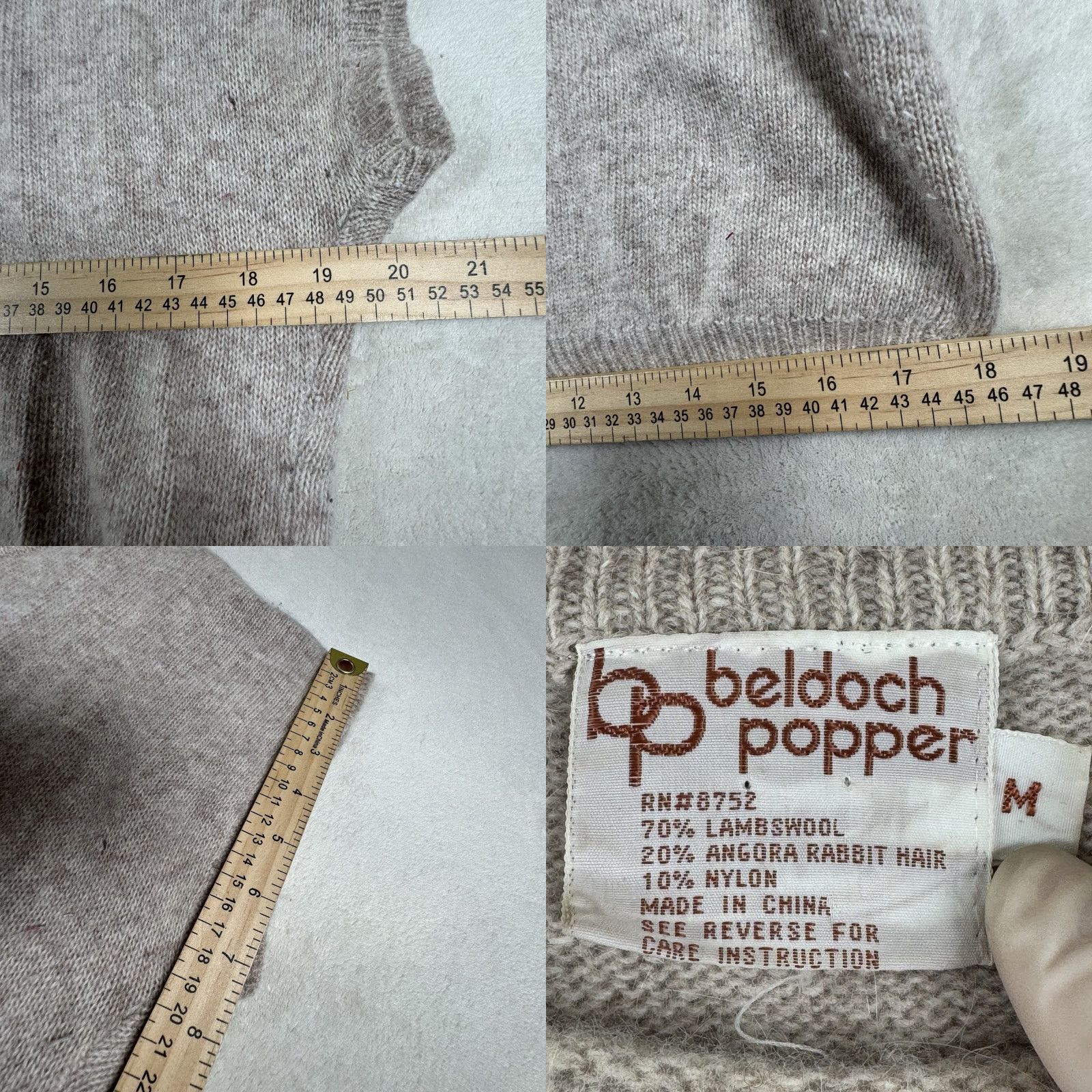 Vintage VINTAGE Beldoch Popper Womens Pullover Sweater M Gray Short Sleeve Wool Angora Embroidered Knit Pulsator? Size M / US 6-8 / IT 42-44 - 8 Thumbnail