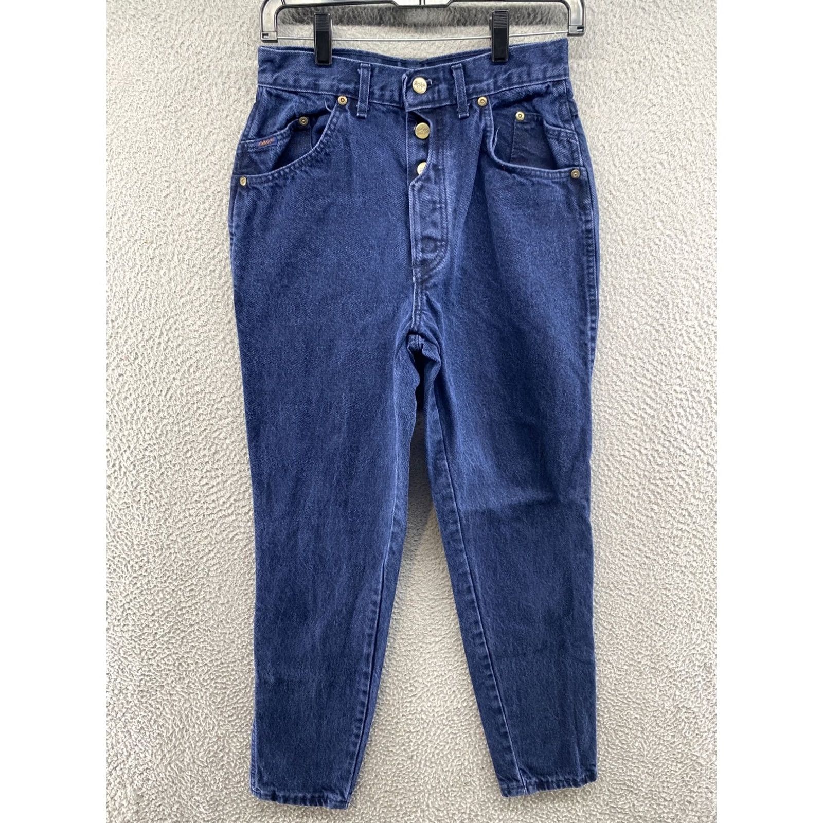 Vintage VINTAGE CHIC Jeans Women’s Button Fly Dark Wash High Rise 100% Cotton USA Made Size 9, 5-Pocket, Tapered Size 30" / US 8 / IT 44 - 2 Thumbnail