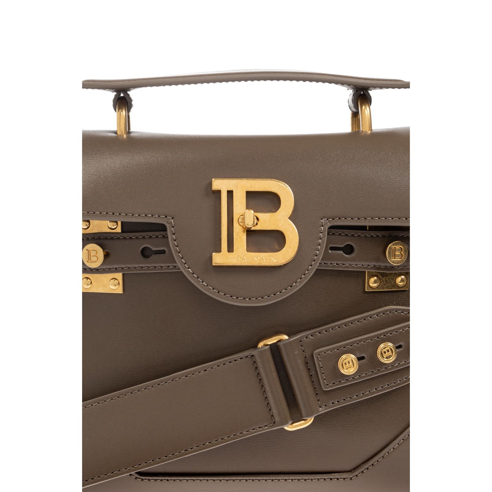 Balmain BALMAIN B-Buzz 23 Green Leather Top Handle Bag New & Authent Size ONE SIZE - 5 Thumbnail