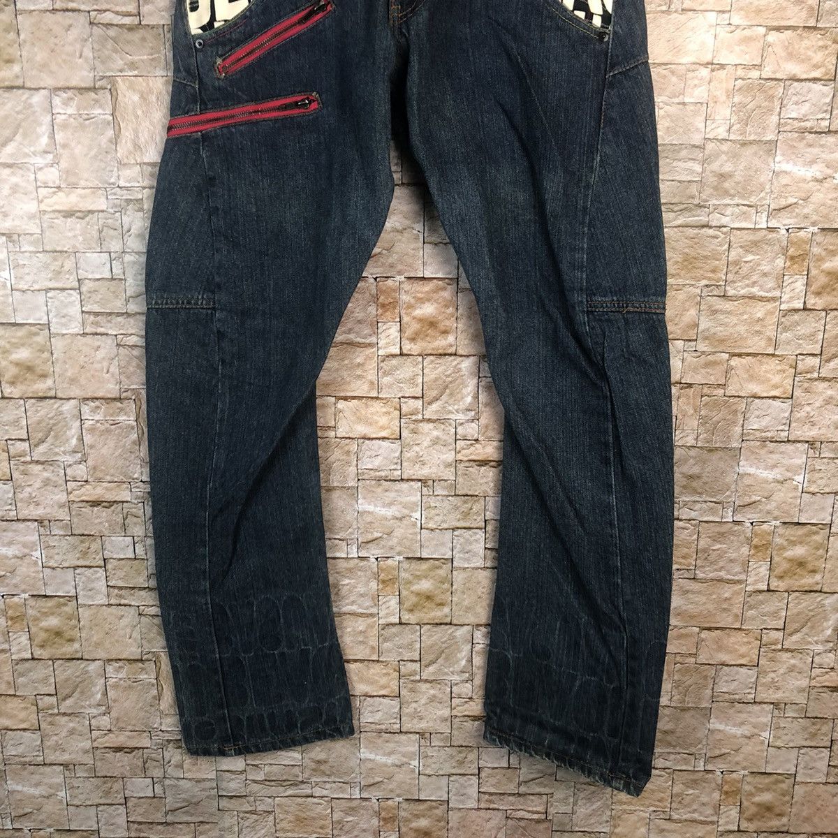 Other Surf Style Double Waist Blue Denim Pants #A72 Size US 31 - 3 Thumbnail