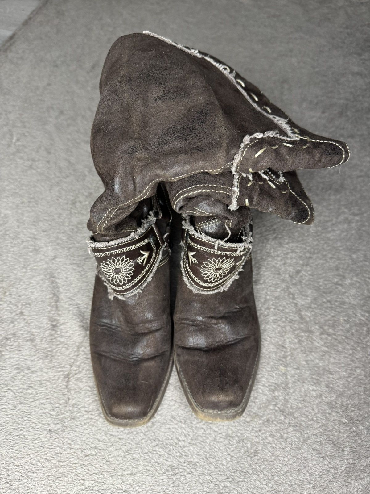 Vintage Vintage Western Cowboy Suede Leather Boots Miu Miu gucci Size US 7 / IT 37 - 5 Thumbnail