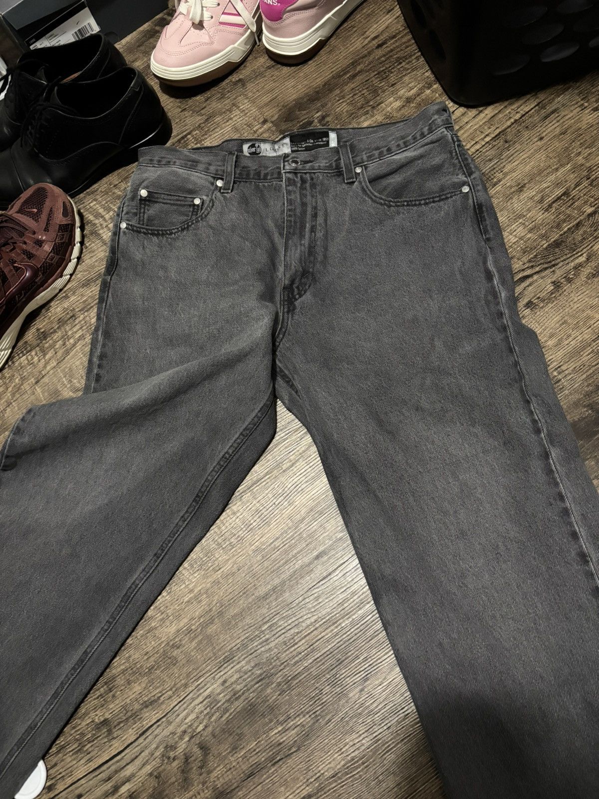 Levi's Vintage Clothing Y2k Levis Silver Tab 33x32 Loose Fit Black Denim Jeans Size US 33 - 12 Thumbnail