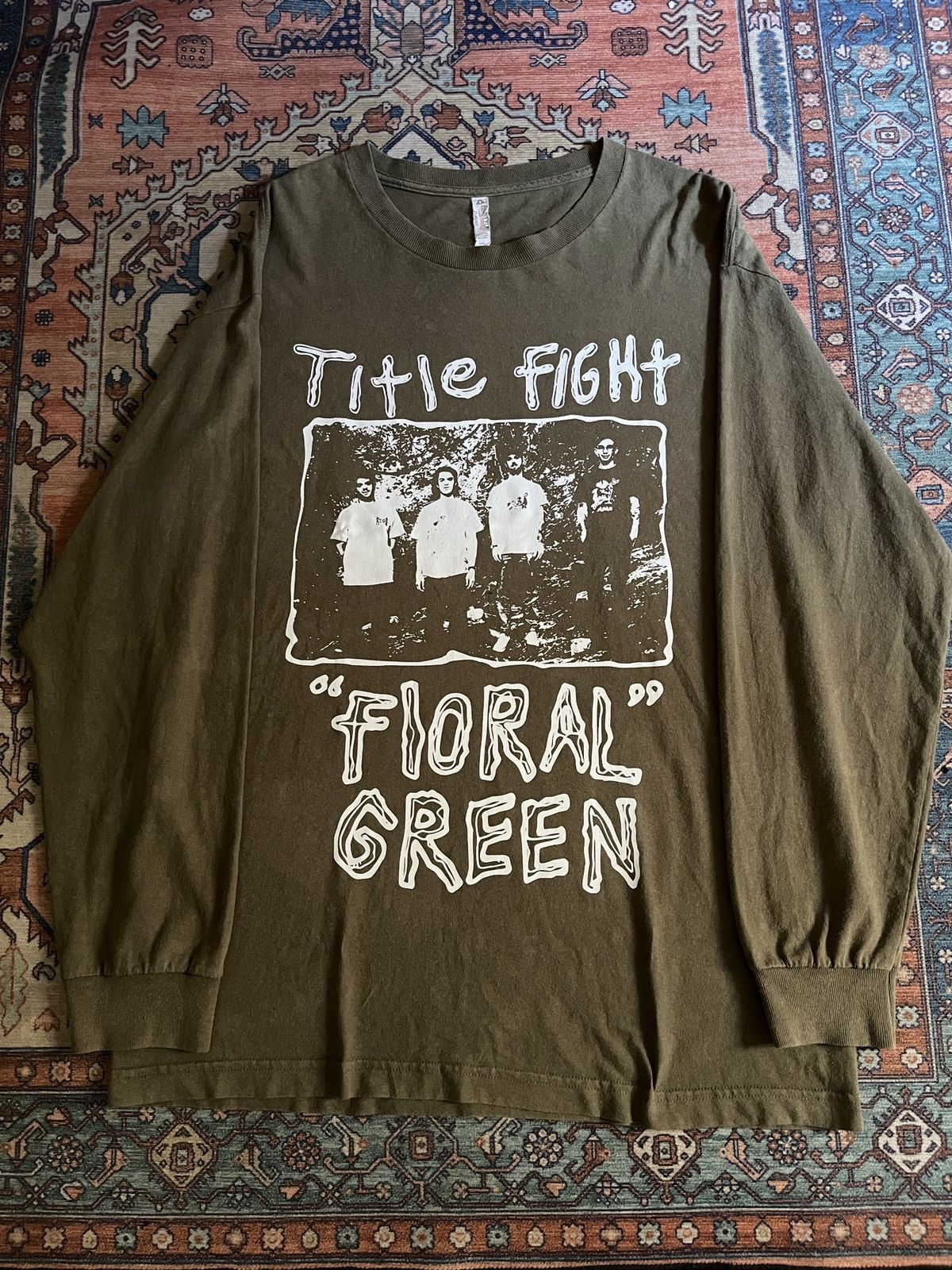 Band Tees Title Fight Floral Green Longsleeve Olive Green Size US L / EU 52-54 / 3 - 1 Thumbnail