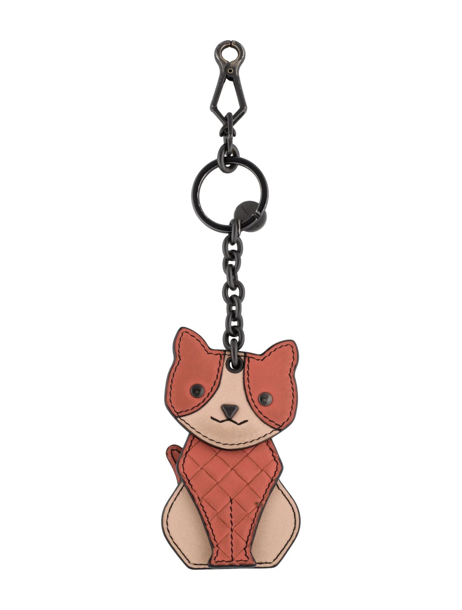 Bottega Veneta o1n1vont1224 Size: OS / Leather Cat Keychain Beige/Coral Size ONE SIZE - 1 Thumbnail