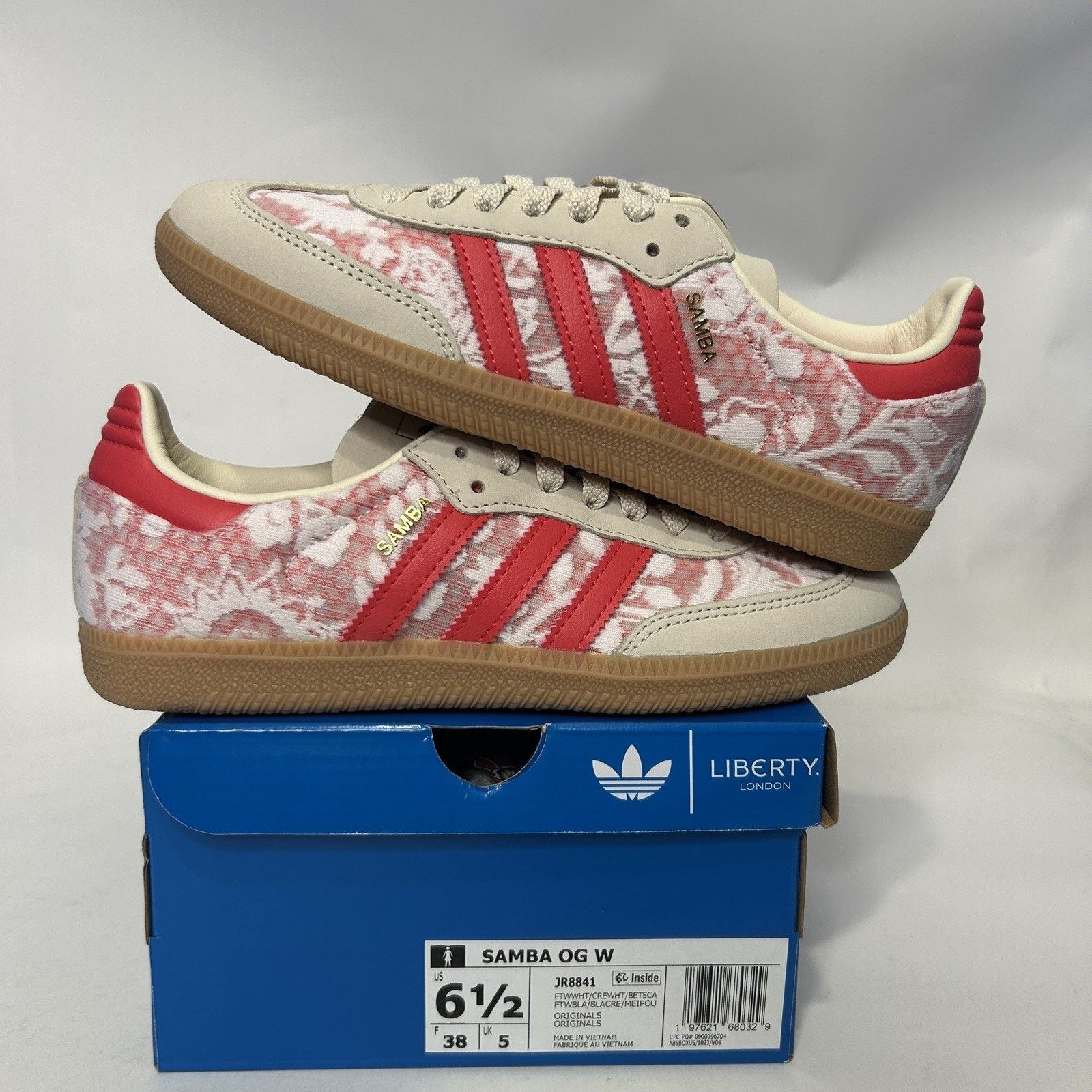 Adidas Adidas Samba OG X Liberty London - “Better Scarlet” JR8841 Size US 6.5 / IT 36.5 - 1 Thumbnail