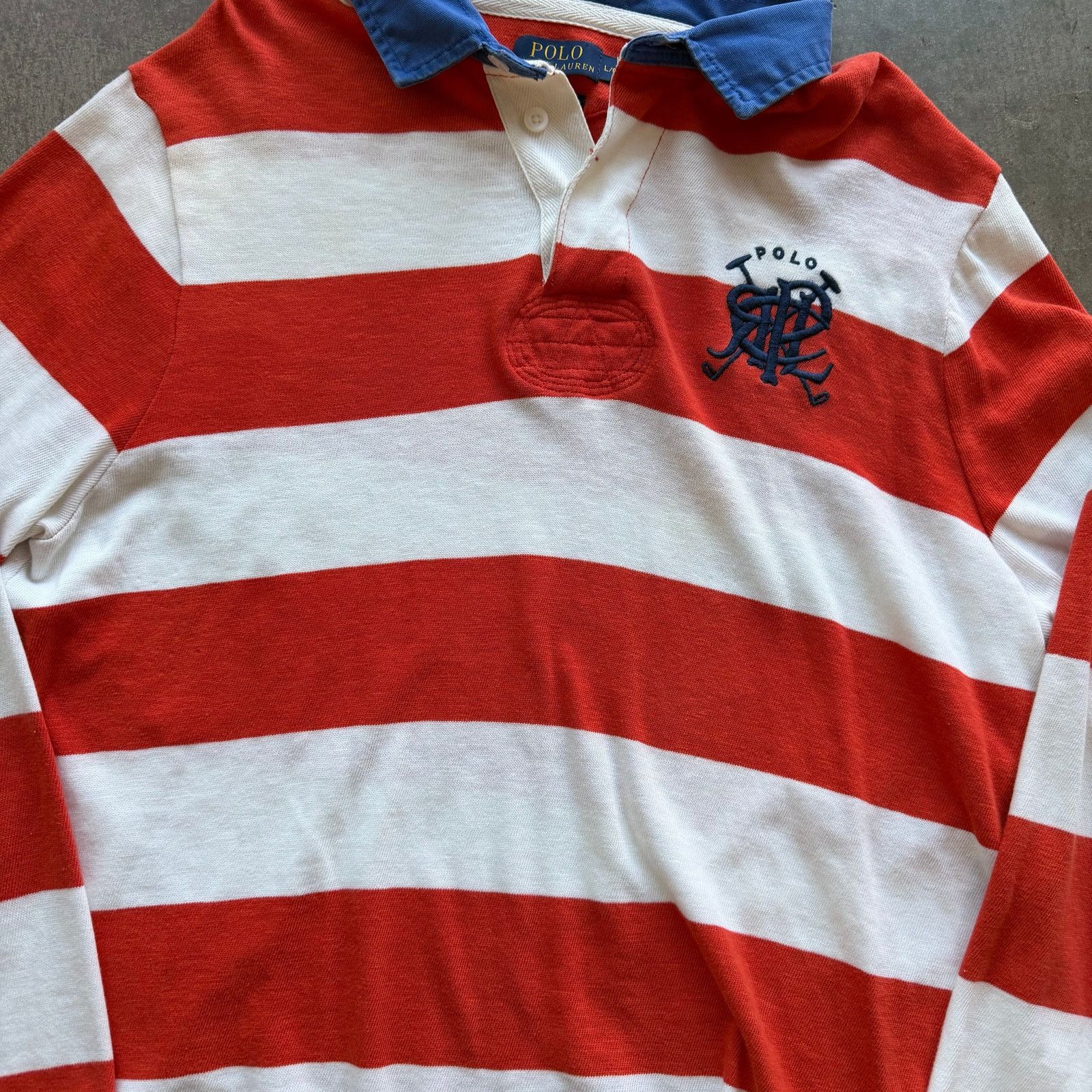 Polo Ralph Lauren Polo Ralph Lauren Orange Striped Rugby L/S Size US L / EU 52-54 / 3 - 2 Thumbnail