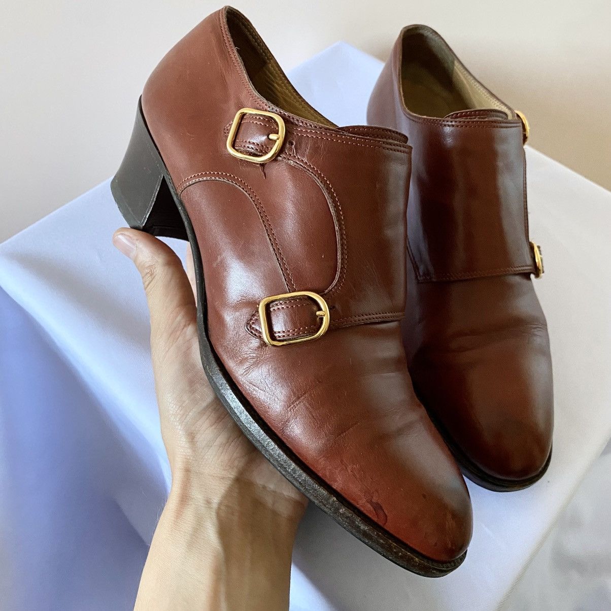 Hermes Vintage Hermes Leather Double Belt Heels Boots Archive Size US 7.5 / IT 37.5 - 4 Thumbnail