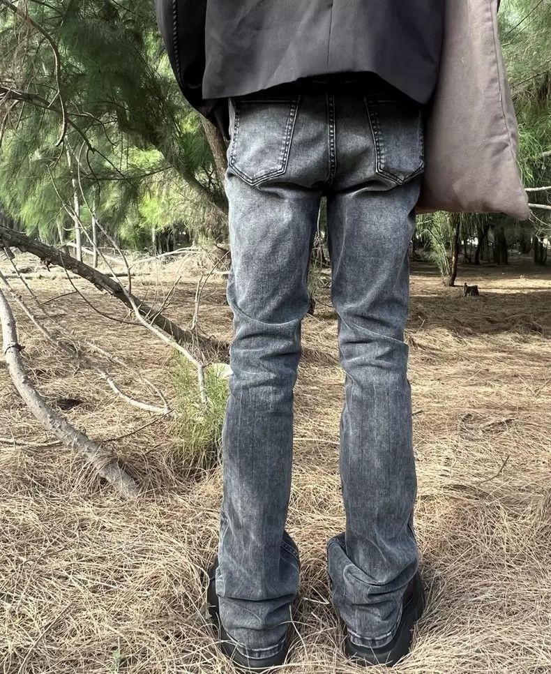 washed grunge punk faded flared jeans